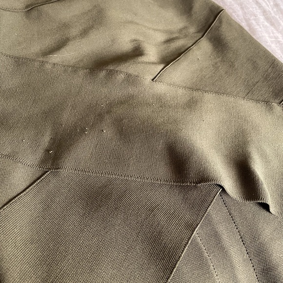 Olive Green Bandeau Crop Top & Pencil Skirt - Picture 3 of 5